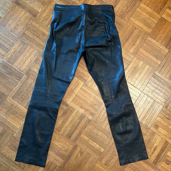 Vince Black Stretch Leather Leggings M EUC - Picture 6 of 9